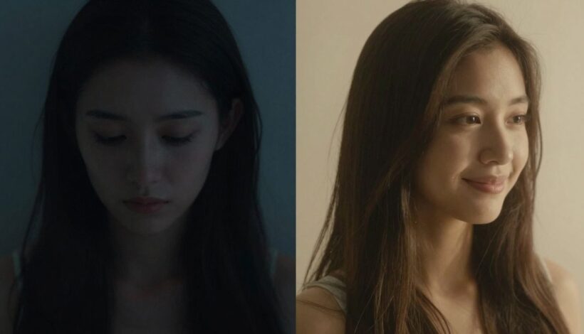 Person experiencing sadness versus happiness, light and dark contrast.