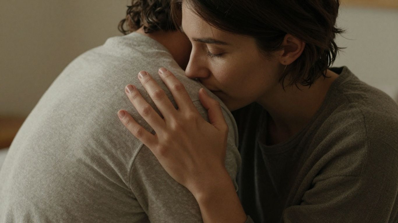 Couple sharing a moment of comfort and support.